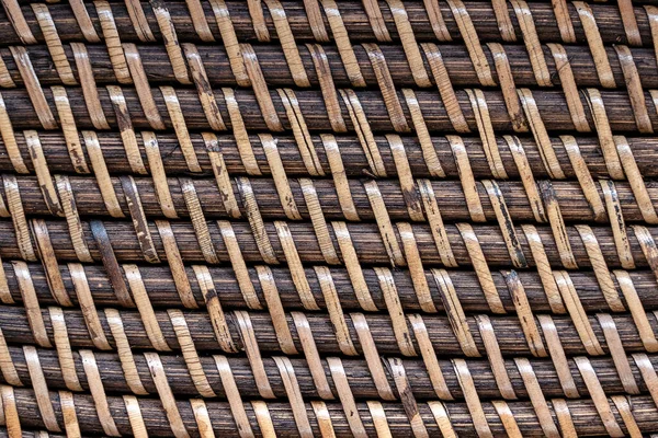 Abstracte Decoratieve Houten Geweven Mand Weven Basket Textuur Achtergrond Close — Stockfoto