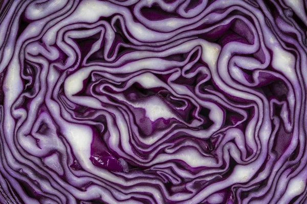 Background Blue Cabbage Cut Macro Photography Close Top View Texture — Stock Photo, Image