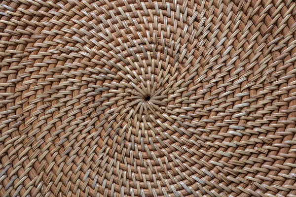 Abstracte Decoratieve Houten Geweven Mand Weven Basket Textuur Achtergrond Close — Stockfoto