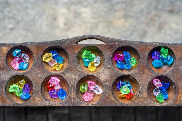 Gros Plan Congkak Congklak Qui Est Jeu Mancala Origine Malaise — Photo