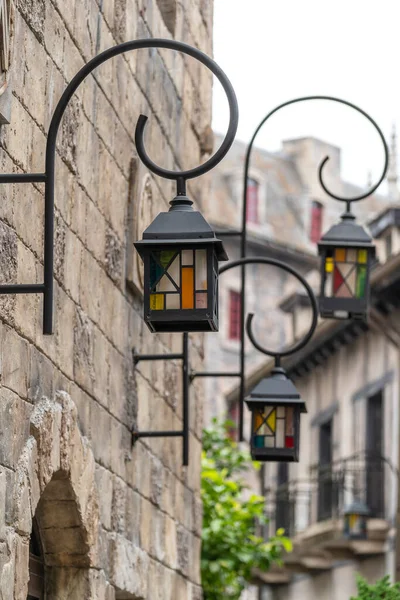 Street Lamps Retro Design Street Mountain Village City Nang Vietnam — Stock Photo, Image