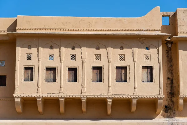 Detalj Arkitektur Dekorerad Fasad Udaipur Rajasthan Indien Närbild — Stockfoto
