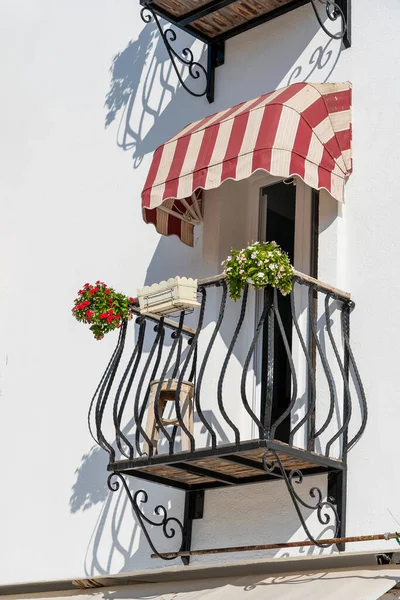 Windows Balcony Building Facade Cast Iron Ornaments Bodrum Turkey — Stock Photo, Image