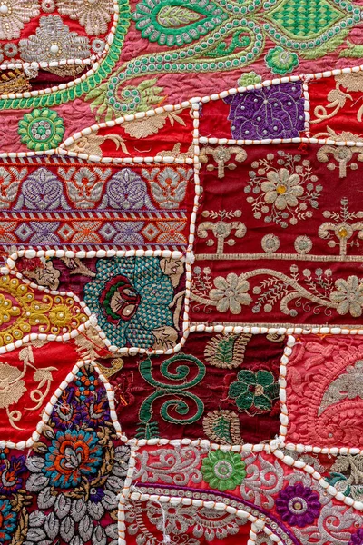 Detalle Alfombra Mosaico Colores Antiguos Cerca — Foto de Stock