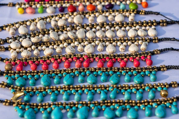 Pulseiras Coloridas Para Venda Rua Mercado Noturno Tailândia Lembranças Para — Fotografia de Stock