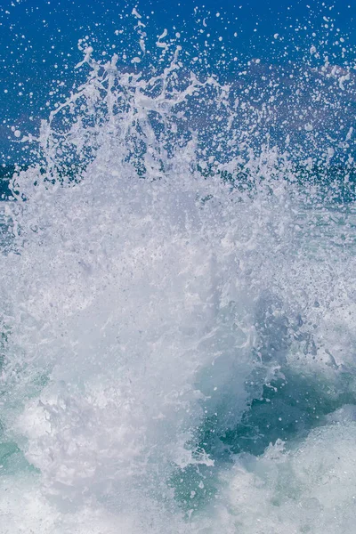 Blue Ocean Sea Water Wave Fast Yacht Boat Wake Foam — Stock Photo, Image