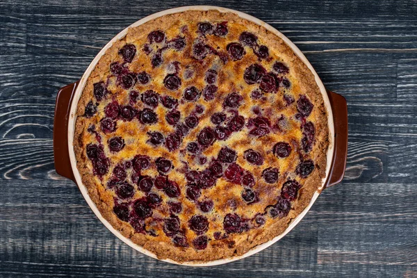 Homemade Organic Cherry Pie Dessert Ready Eat Close Cherry Tart — Stock Photo, Image