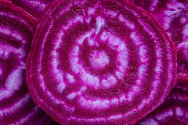 Red Beetroot Slice Close Purple Beet Cut Half Texture Pulp — Stock Photo, Image