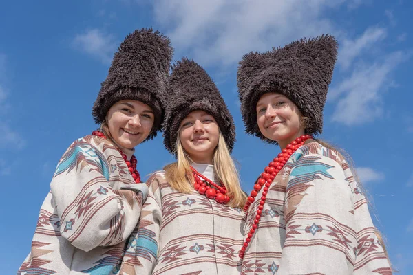 Slavuta Ukraina September 2019 Ukrainska Flicka Nationella Kostymer Delta Ethno — Stockfoto