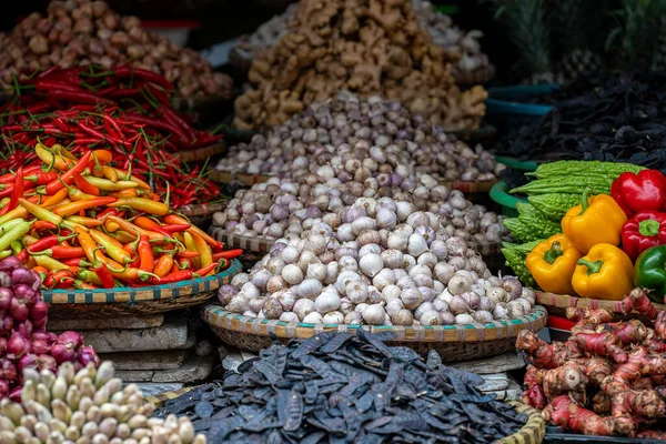 Verse Groenten Koop Straat Voedsel Markt Oude Stad Van Hanoi — Stockfoto