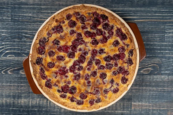 Homemade Organic Cherry Pie Dessert Ready Eat Close Cherry Tart — Stock Photo, Image
