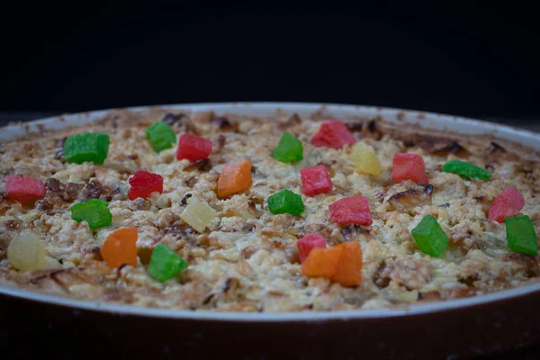 Sobremesa Torta Maçã Orgânica Caseira Pronta Para Comer Close Torta — Fotografia de Stock