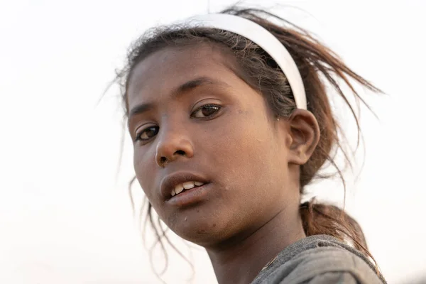 Pushkar India November 2018 Indian Young Girl Desert Thar Time — Stock Photo, Image