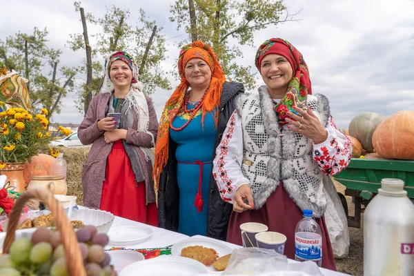 Slawuta Ukraine September 2019 Ukrainische Frauen Nationaltrachten Nehmen Ethno Öko — Stockfoto