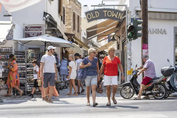 Kos Island Greece September 2019 Tourists Visit Old Town Island — Stock Photo, Image