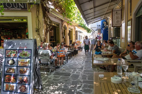 Кос Айленд Греція Вересень 2019 Люди Які Насолоджуються Їжею Напоями — стокове фото