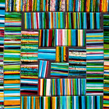 Lacquerware renkli fayansların arka planı, yakın plan. Bali Adası, Endonezya