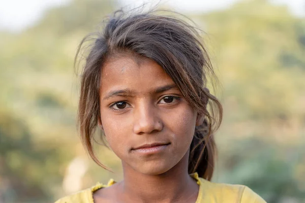 Pushkar Inde Novembre 2018 Jeune Fille Indienne Dans Désert Thar — Photo