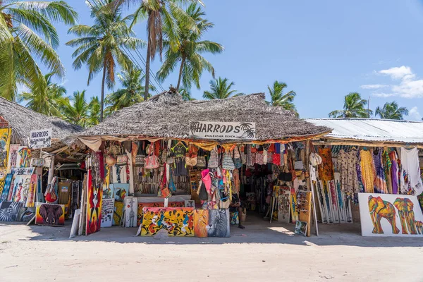 Zanzibar Tanzania December 2019 Front View African Shop Clothes Souvenirs — Stock Photo, Image