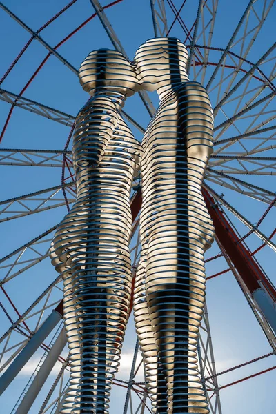 Batumi Georgia Outubro 2018 Roda Gigante Estátua Ali Nino Aterro — Fotografia de Stock