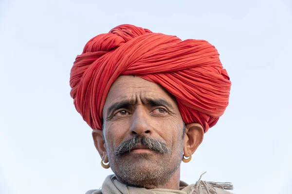 Pushkar India November 2018 Indian Man Desert Thar Pushkar Camel — Stock Photo, Image