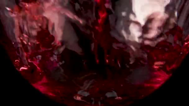 Il vino è magnificamente versato in un bicchiere al rallentatore — Video Stock
