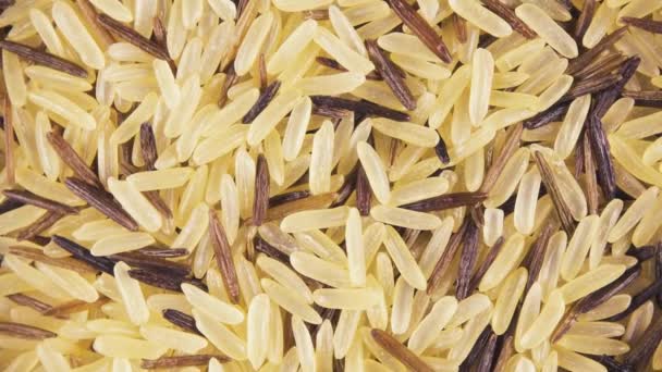 Fondo di grano rotante in senso orario cereali vista dall'alto — Video Stock