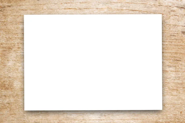 Papel Branco Branco Notepad Mesa Madeira Marrom Background Using Papel — Fotografia de Stock
