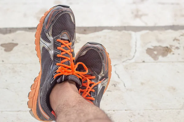 Selfie Sapatos Esportivos Track Fitness Conceito Saúde — Fotografia de Stock