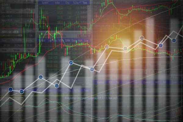 Business and financial background:Stock market or forex trading graph and candlestick chart suitable for financial investment concept. Economy trends background for business idea and all art work design.