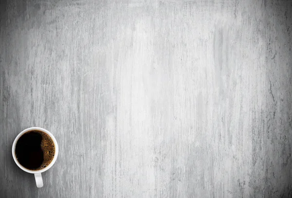 Varm Dryck Kaffekopp Gamla Trä Textur Och Bakgrund Med Kopia — Stockfoto