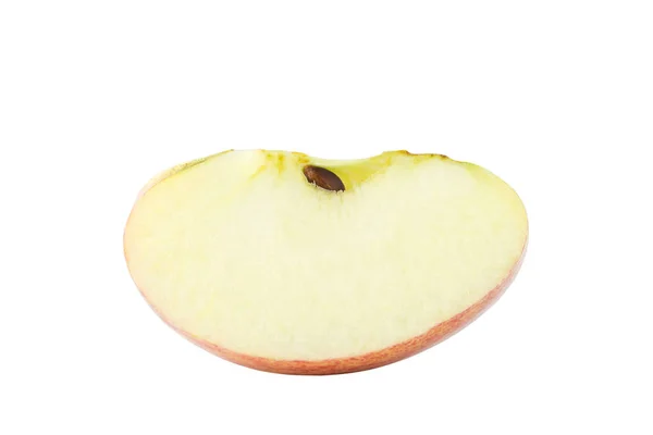 Крупним Планом Нарізане Яблуко Ізольоване Білому Тлі — стокове фото
