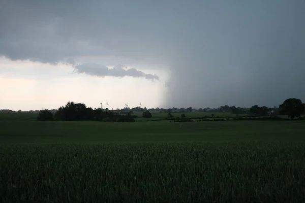 landscape with bad weather and dark clouds