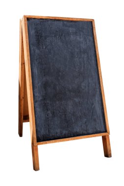 Beyaz izole ahşap menü Kurulu (yazı tahtası)