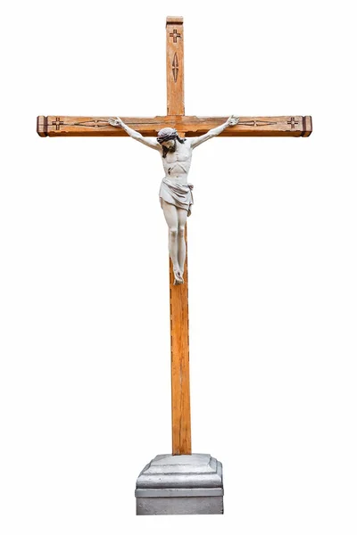 Crucificação cristã cruz em branco — Fotografia de Stock