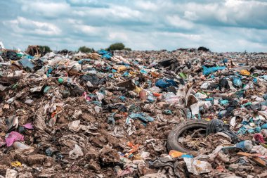 Kocaman plastik çöp yığını.