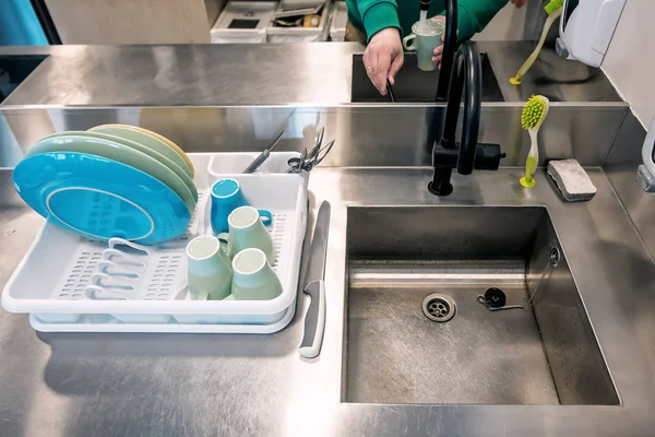 Public dishwasher in the hostel — Stock Photo, Image