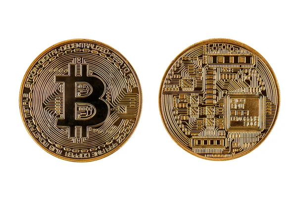 Beyaz üzerinde izole edilmiş bitcoin