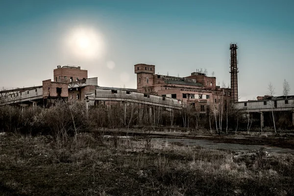 Ruiny Starej Fabryki Świetle Księżyca Obrazy Stockowe bez tantiem