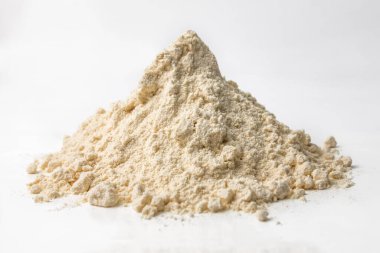 beyaza izole edilmiş beyaz protein yığını