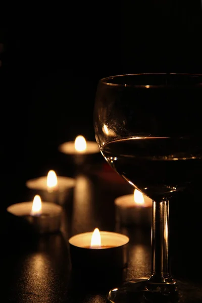 Glass Wine Candles — Stock Photo, Image
