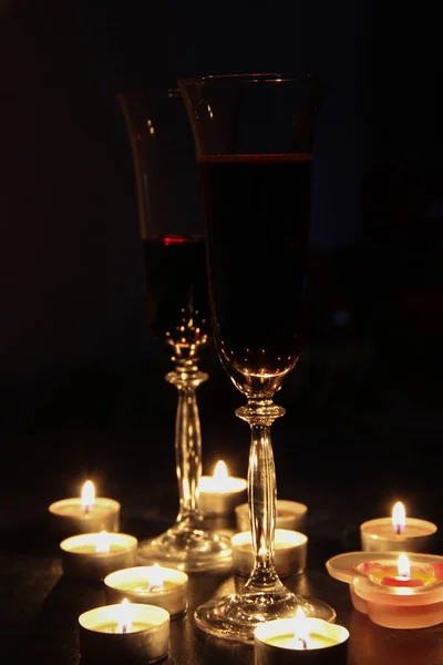 Romantic Evening Candles — Stock Photo, Image