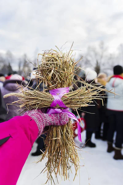 Slavic holiday of the end of winter. Straw doll