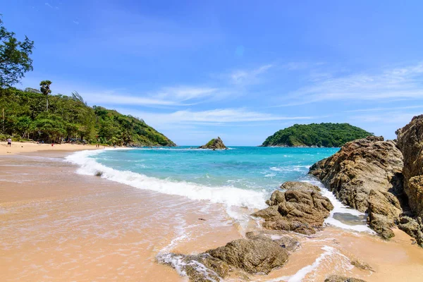 Beautiful Wave Beach Clear Water White Sand Your Holliday Andaman — Stock Photo, Image