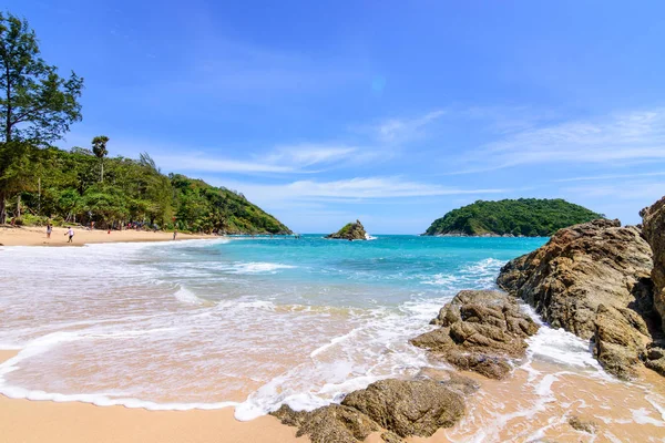 Beautiful Wave Beach Clear Water White Sand Your Holliday Andaman — Stock Photo, Image