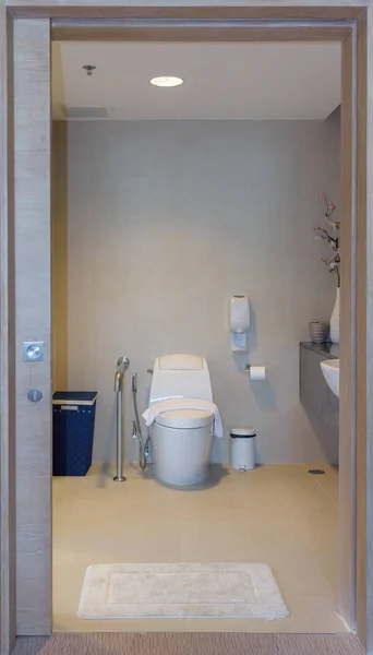 Modern white plain clean toilet bathroom, White toilet bowl in a bathroom