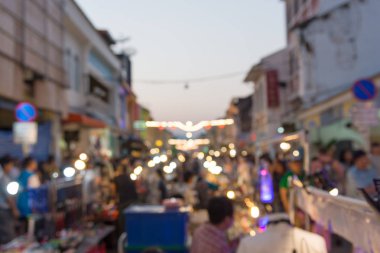 Bulanıklık, Phuket Eski Şehir, semt pazarı Pazar günü Phuket Tayland resmini bulanıklık.