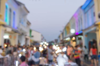 Bulanıklık, Phuket Eski Şehir, semt pazarı Pazar günü Phuket Tayland resmini bulanıklık.