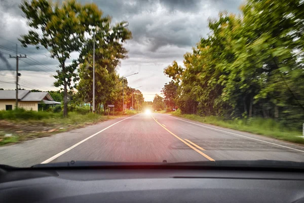 Autofahrt Auf Einer Straße Thailand — Stockfoto