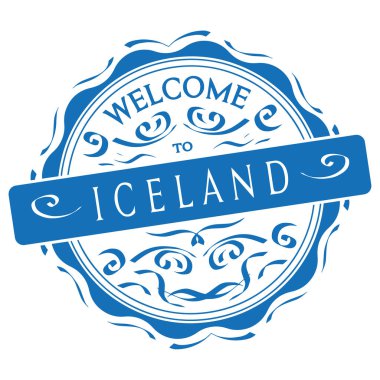 vektör İzlanda'ya hoş geldiniz